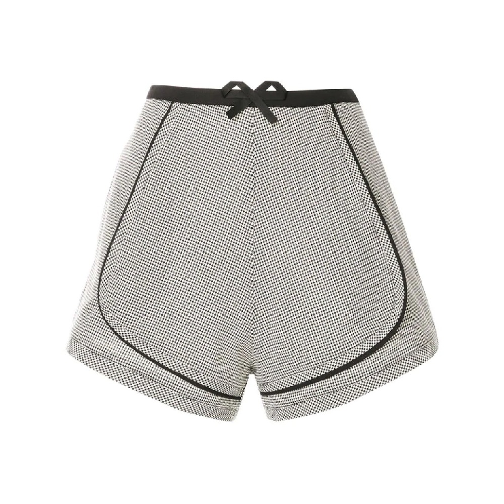 Coperni Black White Houndstooth Bow Detail High Waist Shorts Womens Size US 2